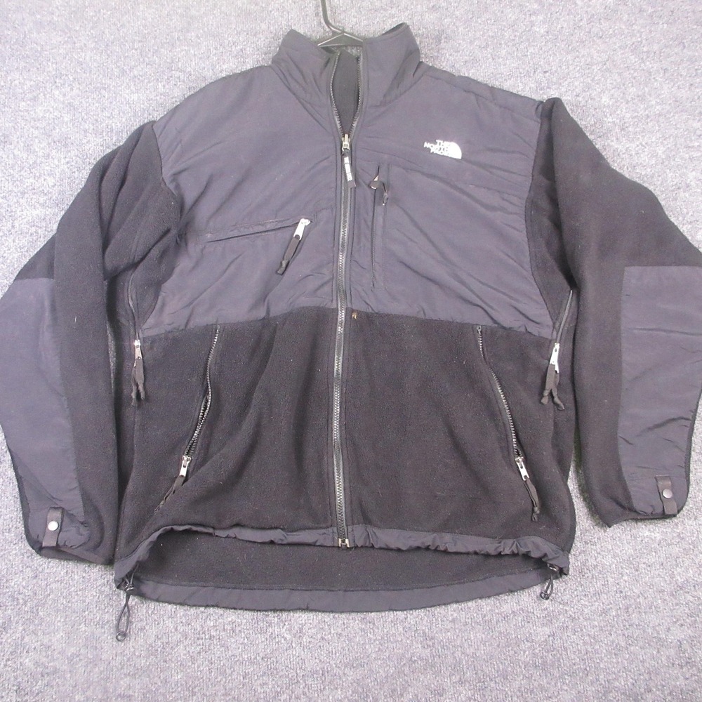 Vintage The North Face Jacket Mens Large Black Fleece Full Zip Made USA 90s